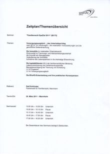 Familienrecht Spezial 2011 Themen