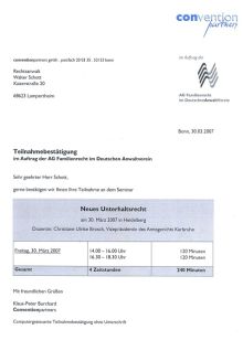 Teilnahme Neues Unterhaltsrecht