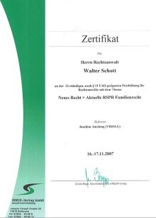 Zertifikat Neues Recht